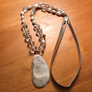 Oyster Necklace with Pearls & Stone Accents